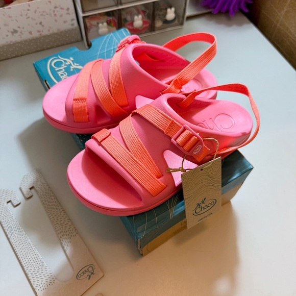 Chaco | Chillos Sport Sandal EVA Kids Girls Rose Pink Coal New 4 Spring Summer - Picture 3 of 15